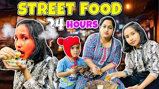 Eating Only STREET FOOD For 24 Hours Challenge 😍