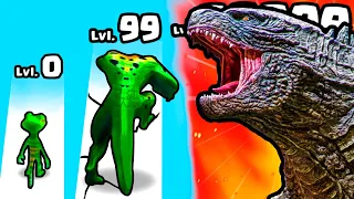 EVOLUINDO UM PEQUENO LAGARTO PARA UM PODEROSO GODZILLA | Kaiju Run