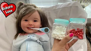 Reborn toddler Sick Routine and DIY Doll Medicine