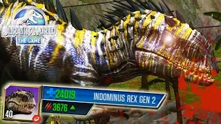 BOSS INDOMINUS REX GENERACION 2!! MODIFICAR DINOSAURIO PARA HACERLO INMORTAL Jurassic World El Juego