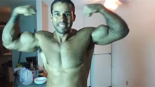 Super Muscle Flexing with Ripped Male Model Samson Biggz