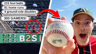 DO THE MATH!! I’ve caught 300 baseballs DURING MLB GAMES (super fun day at the Oakland Coliseum)