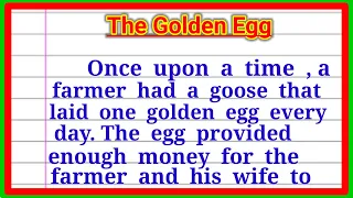 The Golden Egg Story | Sone ka Anda kahani | Moral story writing