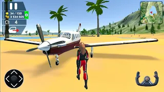 King B200 Landing on Beach Airplane Pilot Flight Simulator - Android IOS Gameplay.