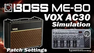 BOSS ME 80 VOX AC30 Clean, Overdrive and Tremolo / How to program: Step by Step