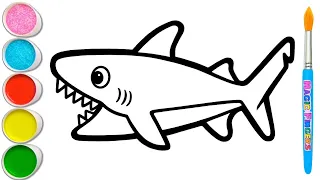 Learn How to Draw Shark family | Easy Drawing for Kids Drawing, Painting and Coloring for Kids