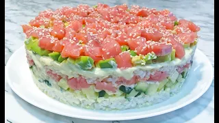 Салат "СУШИ" Неимоверно Вкусный и Очень Красивый / Ленивые Суши / Sushi Salad
