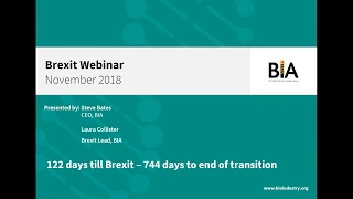 BIA Brexit Briefing Webinar - November 2018