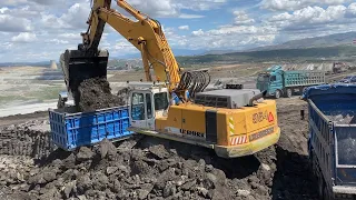 Liebherr 964 Excavator Loading Trucks