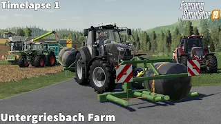 Making Silage Clover Bales, Barley Harvesting│Untergriesbach│FS 19│Timelapse#1