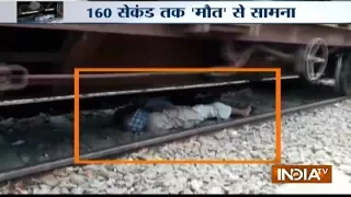 UP: Shocking video shows daring rescue of man lying on rail tracks in Jalaun district