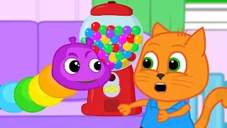 Cats Family in English - Oruga Large Gumball Machine Cartoon for Kids