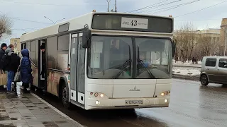Поездка на автобусе 43 маршрут МАЗ-103.445 гос К129ОР124 г.Красноярск