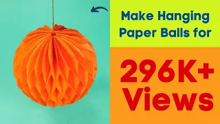 Honeycomb Paper Balls Craft | How to Make Hanging Paper Balls for Christmas Party Decorations