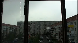 Thunderstorm/Гроза в Сургуте 14-07-2016. Архивное видео.