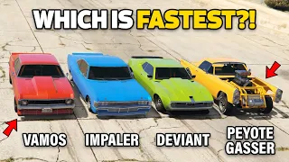 GTA 5 ONLINE - GASSER VS IMPALER VS VAMOS VS DEVIANT (WHICH IS FASTEST?)