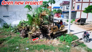 The Open New project!! Landfill Completed 100%, By Truck 5T small Dozer Komatsu D20 Pushing soils