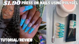 Press on nails | tutorial | How to apply press on nails with polygel | Shein nails review | nails