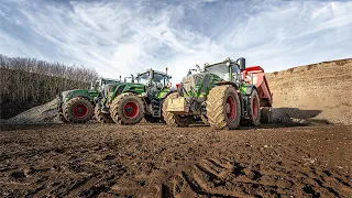 3x Fendt! B.Braunger beim Mulde fahren | SOUND PURE || Schwaben Farming