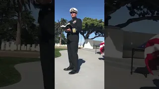 US Navy Chaplain gives speech at Navy SEAL CMDR Seth Stone's Funeral in October 2017