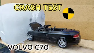 ⚡ Miniature Car VOLVO C70 cabrio 1:18 Crash Test vs Ice Wall Challenge Best beamng Scale Model Toy