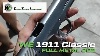 WE 1911 Classic Silver Gas Blowback Pistol - Full Metal