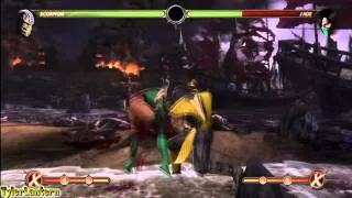 MK9 - Scorpion 68% Damage Combo (Without X-RAY) - Mortal Kombat 9 (2011)