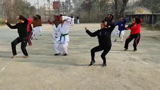 kata: Hensodan 🥋Dhangadhi karate academy🙏  Training for   Lalit khatri 'couch' 🙇 #training