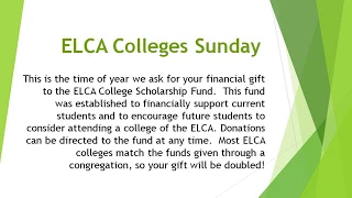 2020 ELCA Scholarship Fund