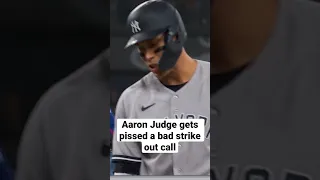 Aaron Judge gets pissed at a bad strike out call from umpire #yankees vs #bluejays #mlbhighlights