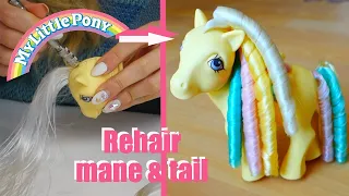 G1 My Little Pony rehairing tutorial (mane & tail) - vintage toy restoration