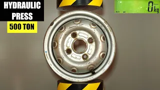 500 TON HYDRAULIC PRESS VS CAR WHEEL | PERFECT SATISFYING CRUSHING