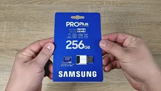 Розпаковка та тест карти пам'яті Samsung Pro Plus 256GB microSDXC (2023) (no voice)