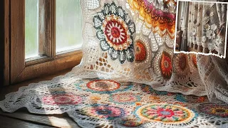 The most beautiful curtains I liked. Crochet curtains،#crocheting #knitting