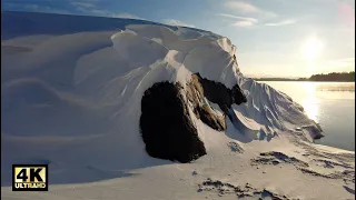 Winter Walk on Aurinkolahti Beach, Helsinki [ Relaxing Sounds of Walking in Snow in Cold Weather ]