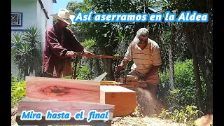 Aserrando madera de cedro || madera de cedro la mejor, así aserramos en Guatemala