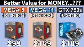Vega 8 (R3 2200G) OC vs Vega 11 (R5 2400G) OC vs GTX 750 Ti (G4560) OC | New Games Benchmarks