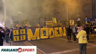 110 anni Modena Fc, la festa e il corteo dei tifosi gialloblù