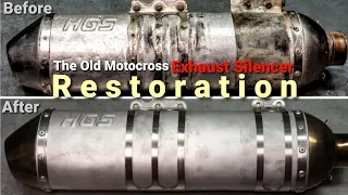 Restoration of a very used motocross silencer.