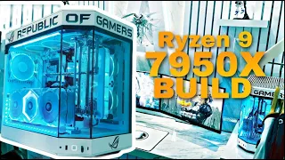 Rakit PC Ryzen 9 7950X Custom Water Cooling Dengan Case Hyte Y60 untuk White Kingdoms Setup