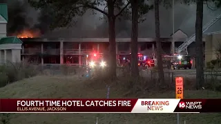 Abandoned Jackson hotel on fire