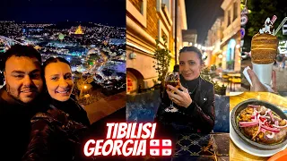 Cable Car By Night In Tibilisi , Georgia 🇬🇪 #tibilisi #georgia #cablecar #georgianfood