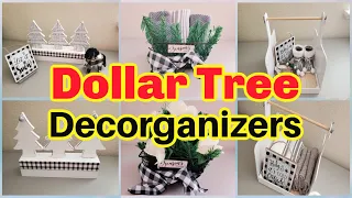 DOLLAR TREE DIY HIGH-END WINTER DECORGANIZERS | DIY DECORATIONS AND ORGANIZERS IN ONE! FRIEND FRIDAY