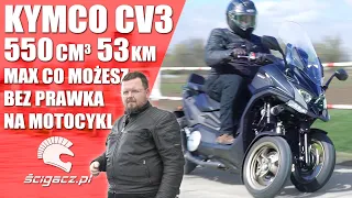 Kymco CV3. 550 cm³, 53 KM, 53 Nm. Test najmocniejszego skutera bez prawa jazdy na motocykl