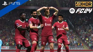 (PS5) EPL 23-24 | Liverpool vs Tottenham 4-0 | Salah & Jota Good Performance | FC 24 [4K HDR 60FPS]