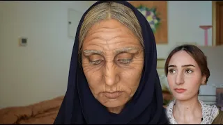 تحدي حولت نفسي لسيدة عجوز Old age makeup tutorial
