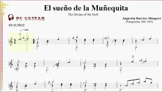 Agustín Barrios, el Sueño De La Muñequita, guitar demo