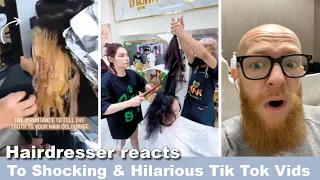 Hairdresser reacts to Hilarious and Shocking Tik Tok Hair Vids #hair #beauty