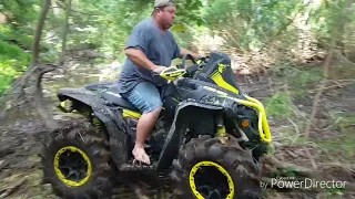 Can am renegade xmr 1000 and Kawasaki Brute Force 750 getting ready for Muddy Bottoms