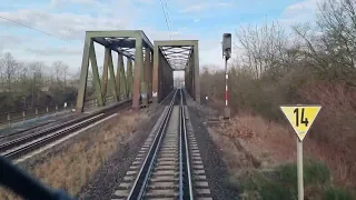 Führerstandmitfahrt. Fürth - Würzburg - Aschafenburg Teil 1. Z kabiny maszynisty. Cabview. BR-185.